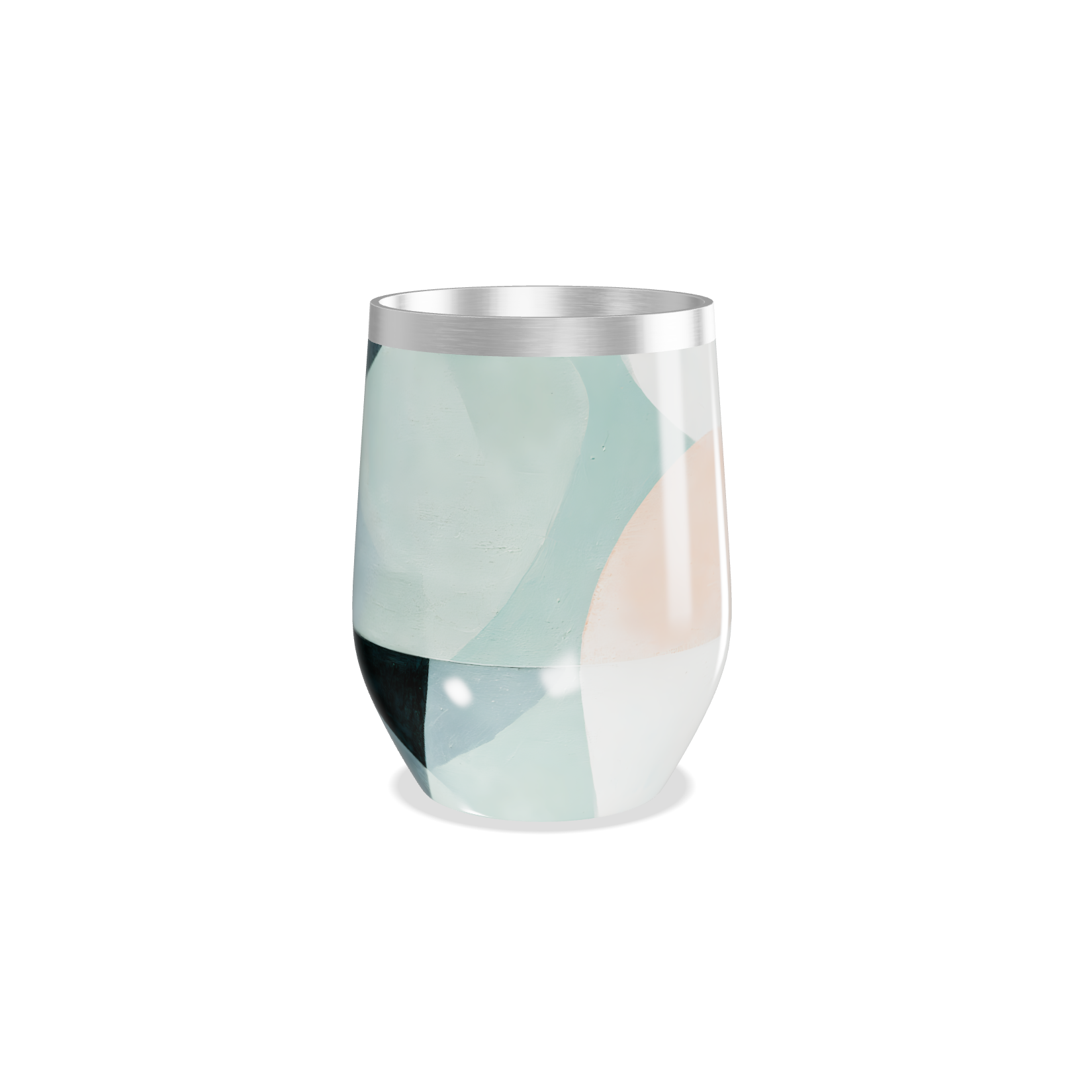 Copo Térmico Slim - Geométrico Azul Aço Inox