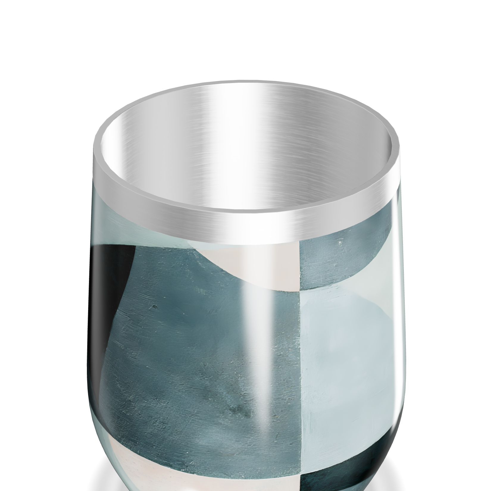 Copo Térmico Slim - Geométrico Azul Aço Inox