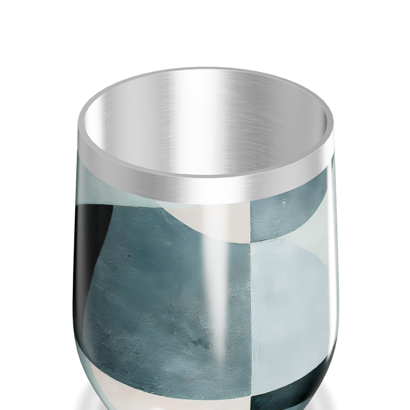 Copo Térmico Slim - Geométrico Azul Aço Inox