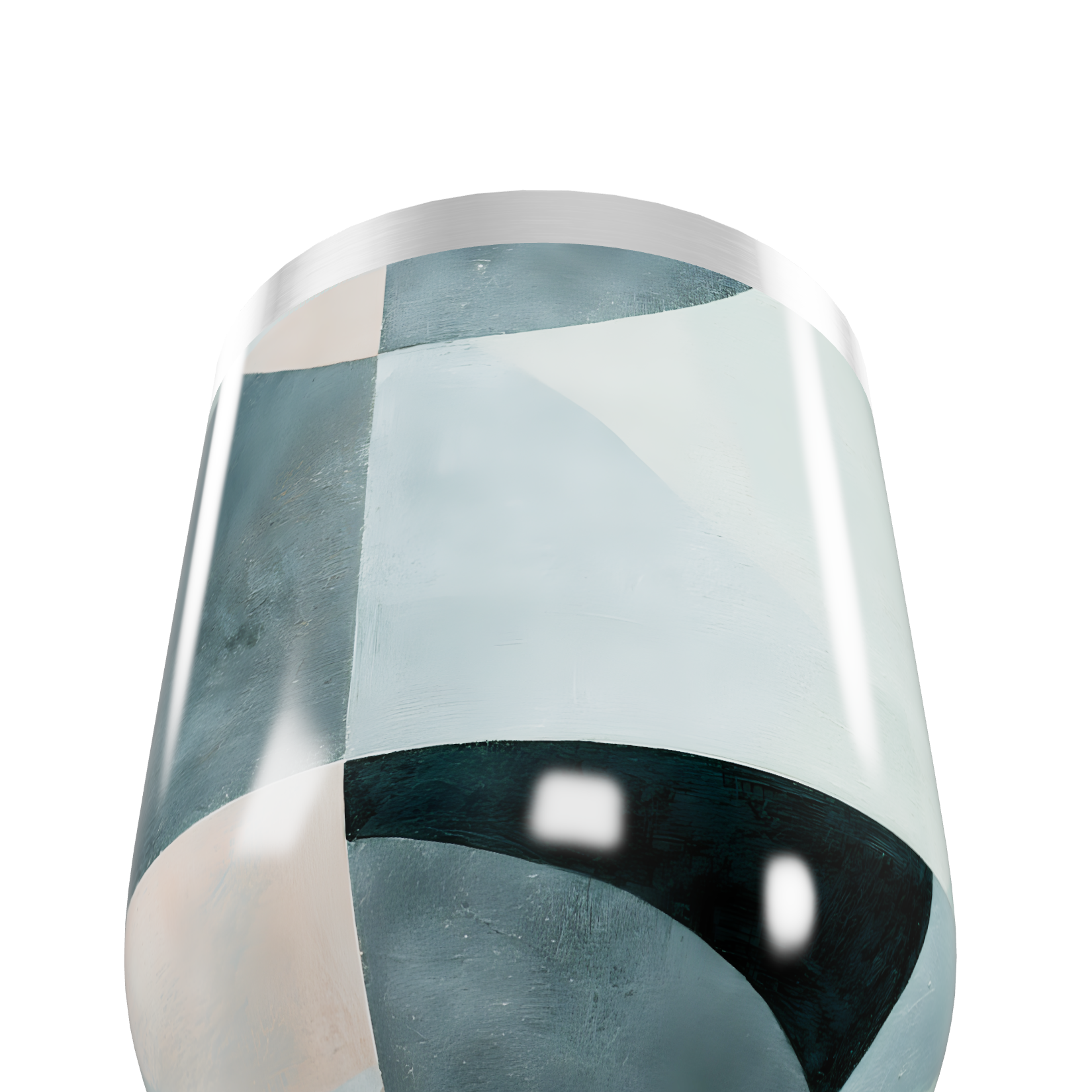 Copo Térmico Slim - Geométrico Azul Aço Inox