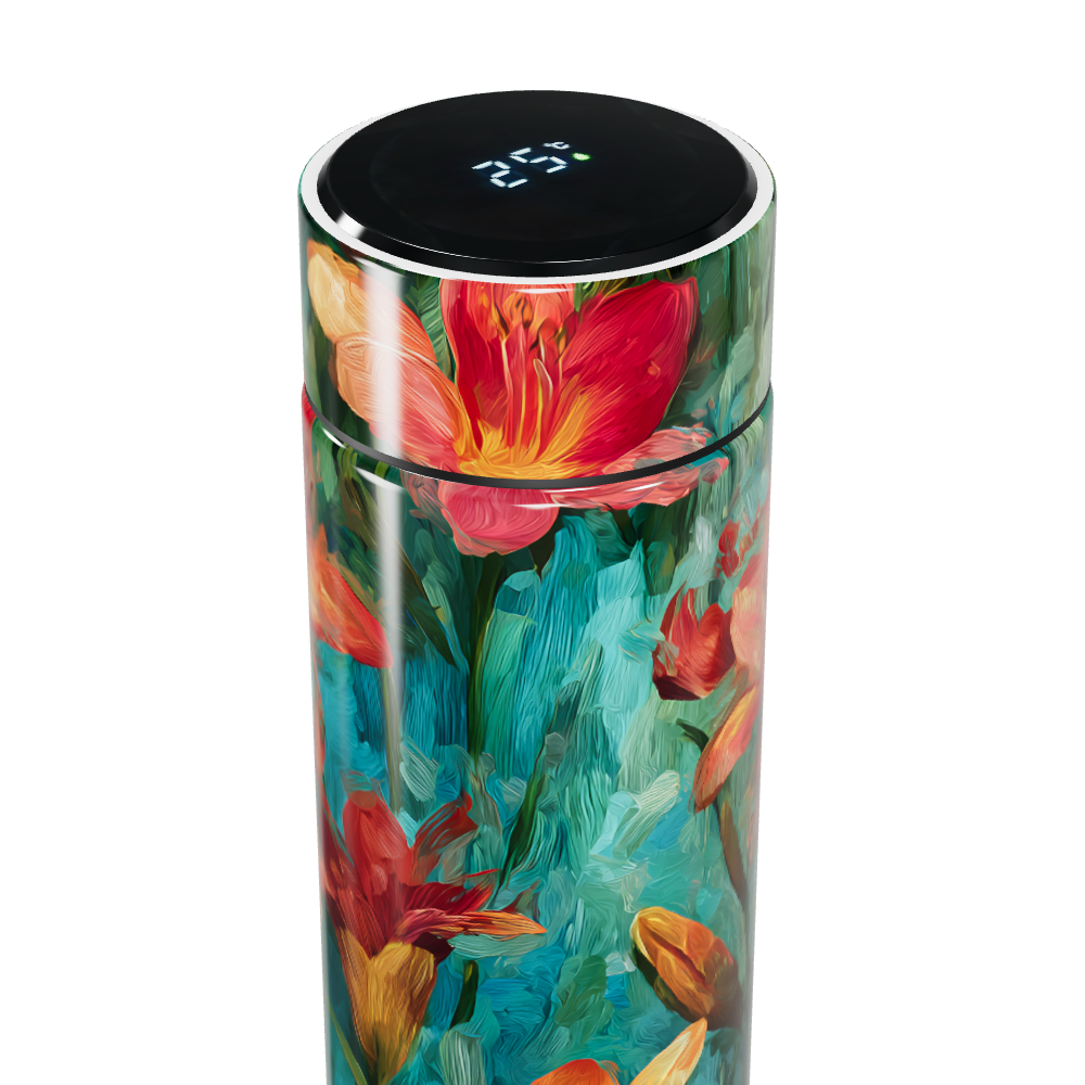 Garrafa Térmica Touch - Flores Coloridas