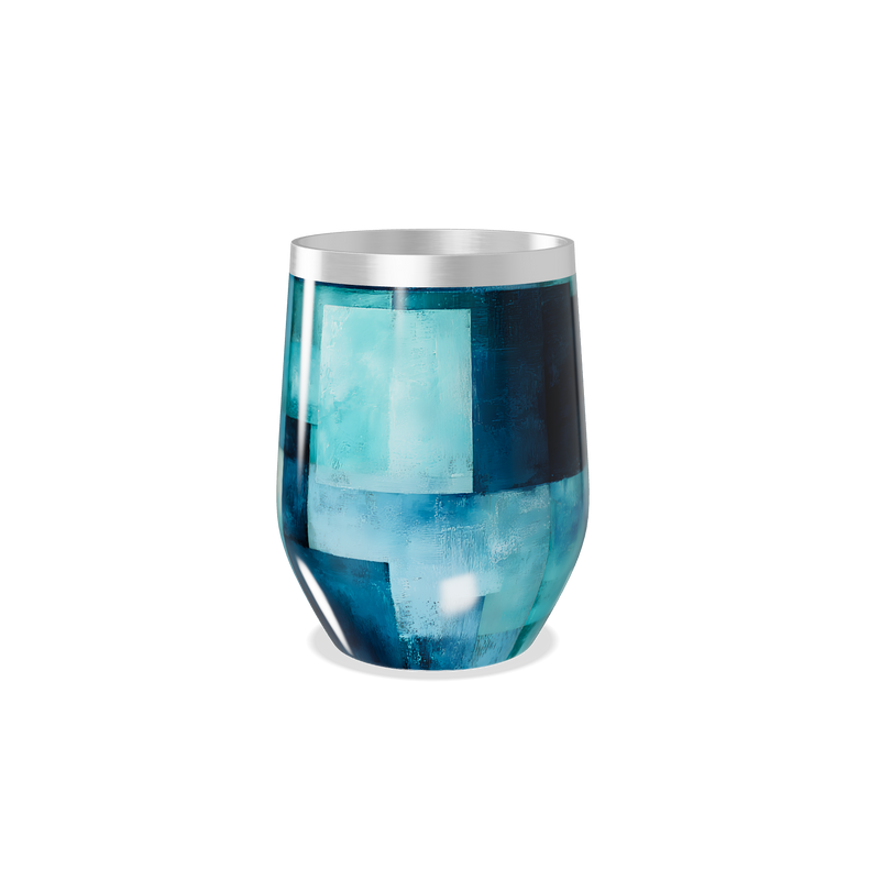 Copo Térmico Slim - Azul Abstrato Inox