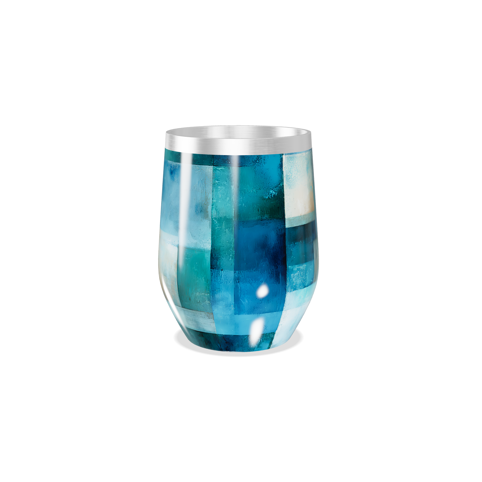 Copo Térmico Slim - Azul Abstrato Inox