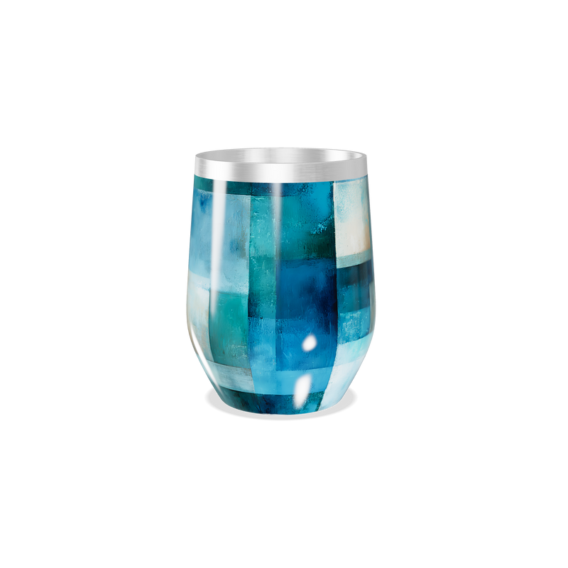 Copo Térmico Slim - Azul Abstrato Inox