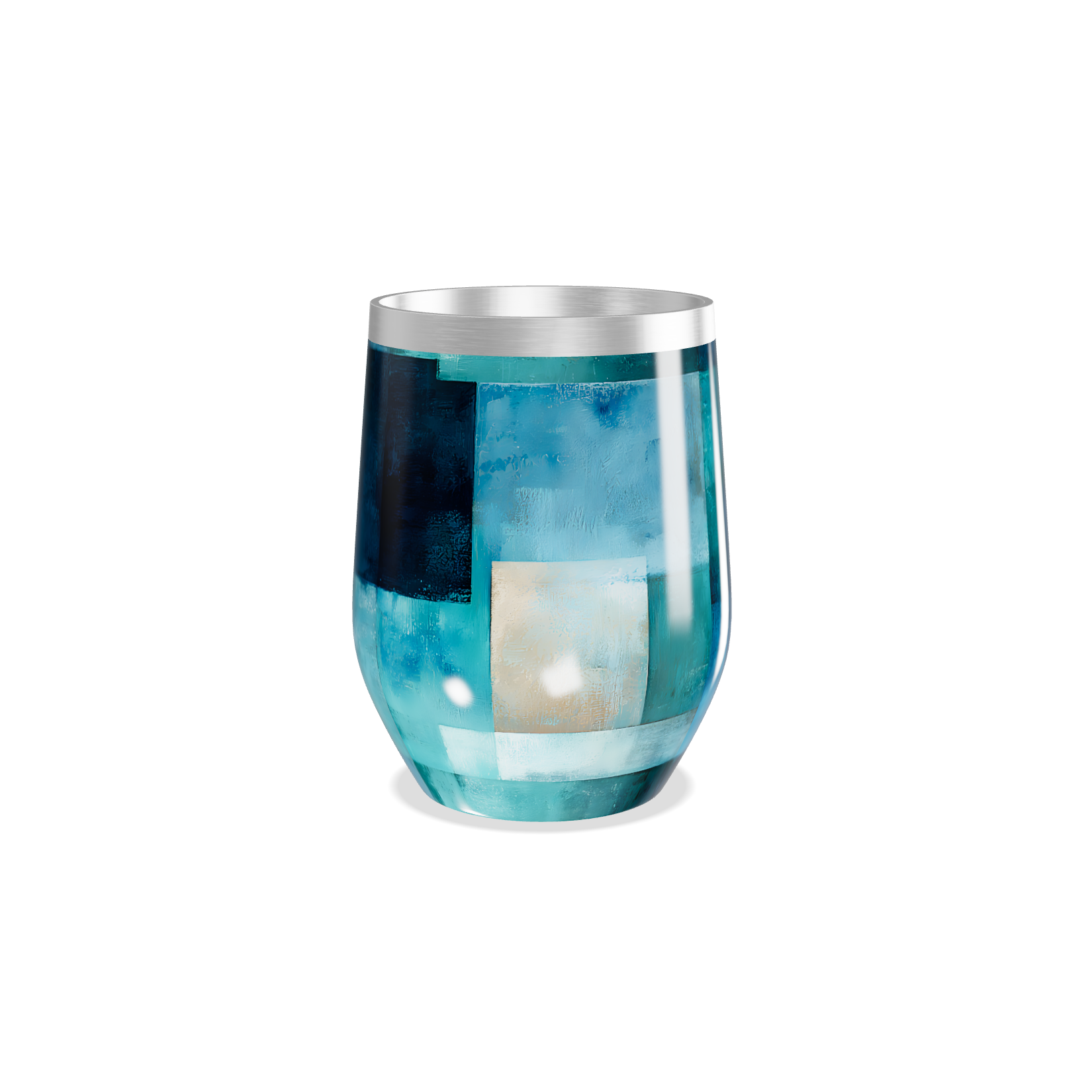 Copo Térmico Slim - Azul Abstrato Inox