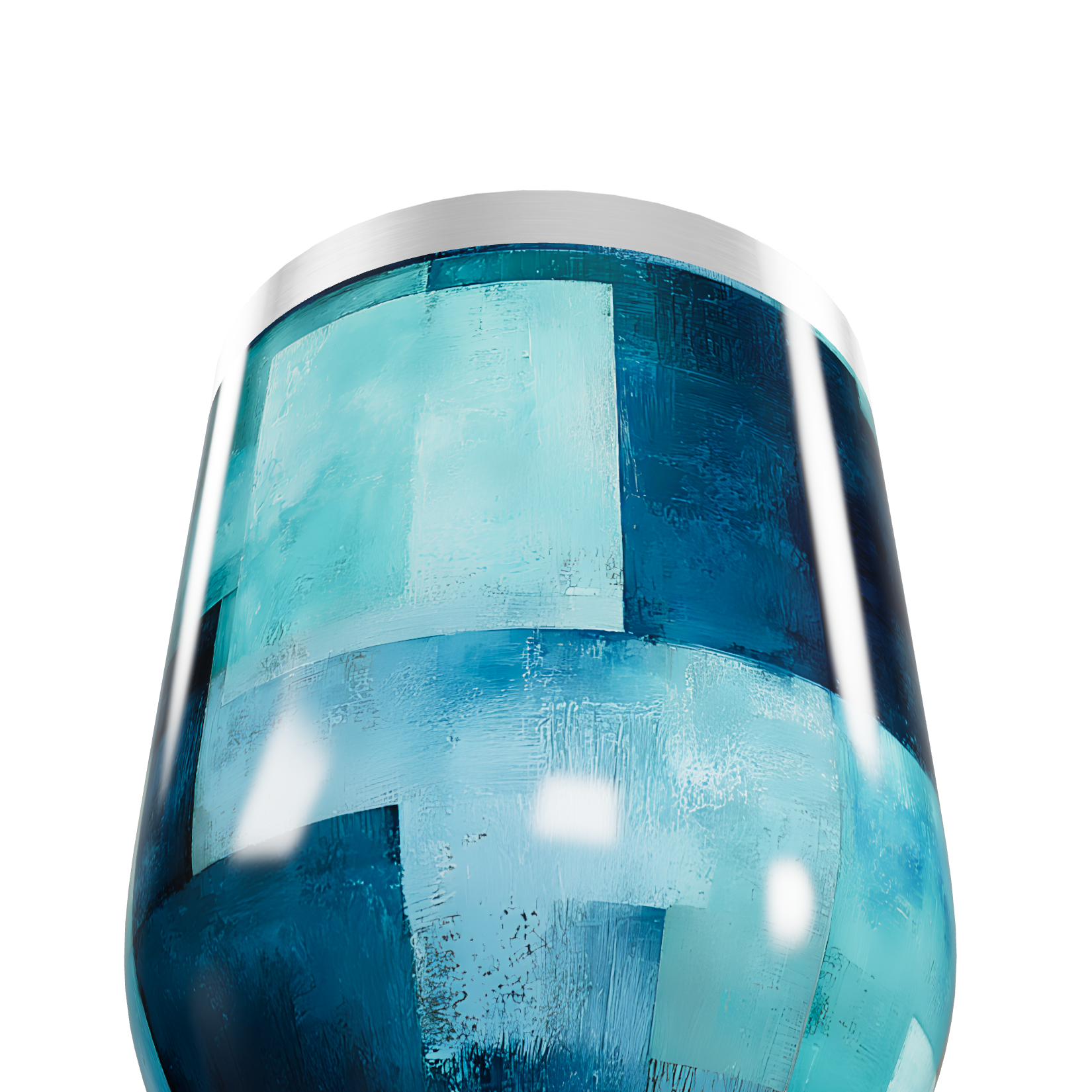 Copo Térmico Slim - Azul Abstrato Inox