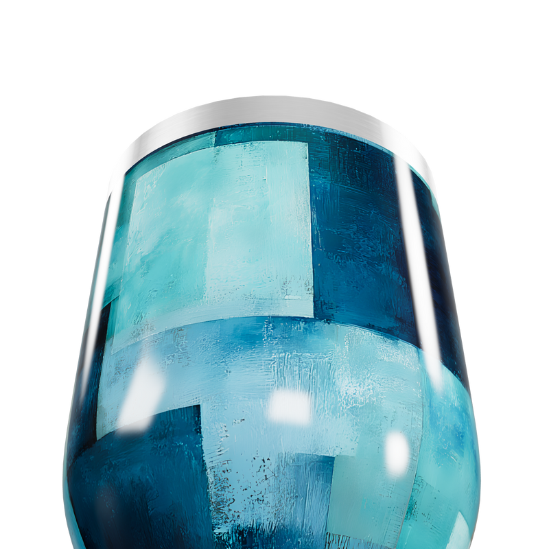 Copo Térmico Slim - Azul Abstrato Inox