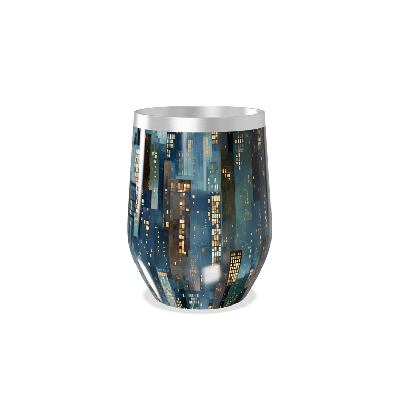 Copo Térmico Slim - Cidade Noturna Aço Inox