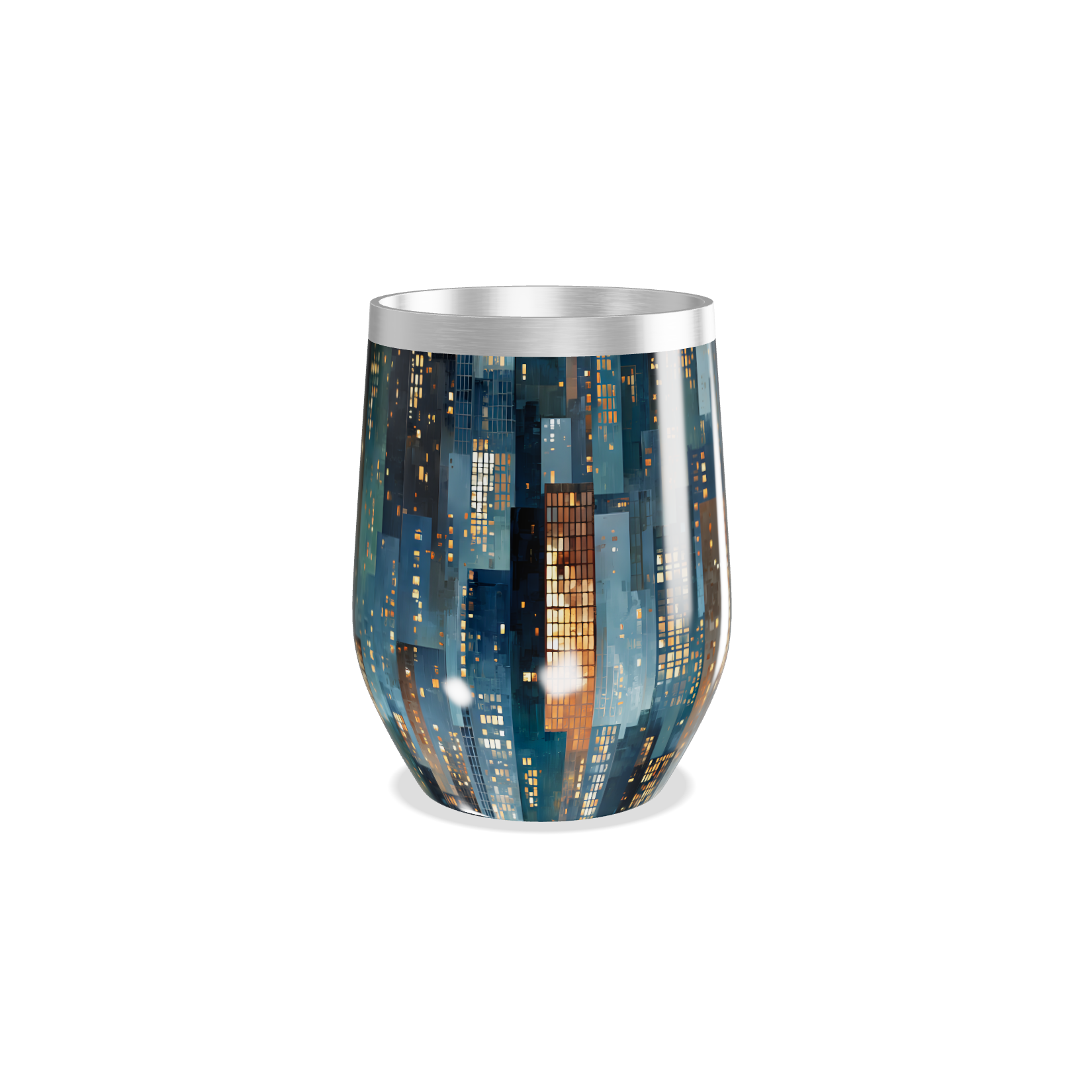 Copo Térmico Slim - Cidade Noturna Aço Inox