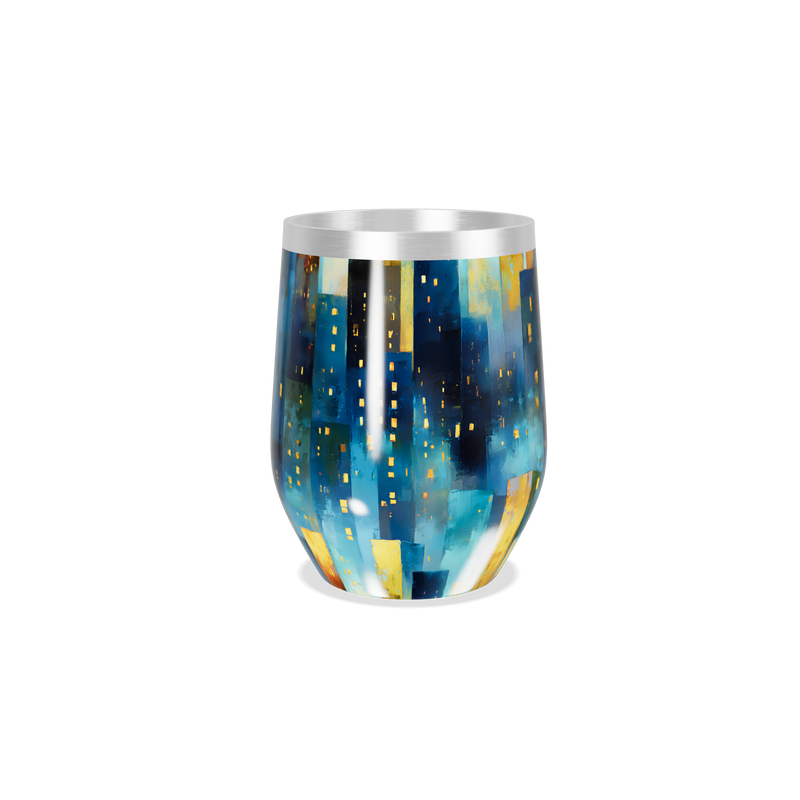 Copo Térmico Slim - Estampa Urbana Azul