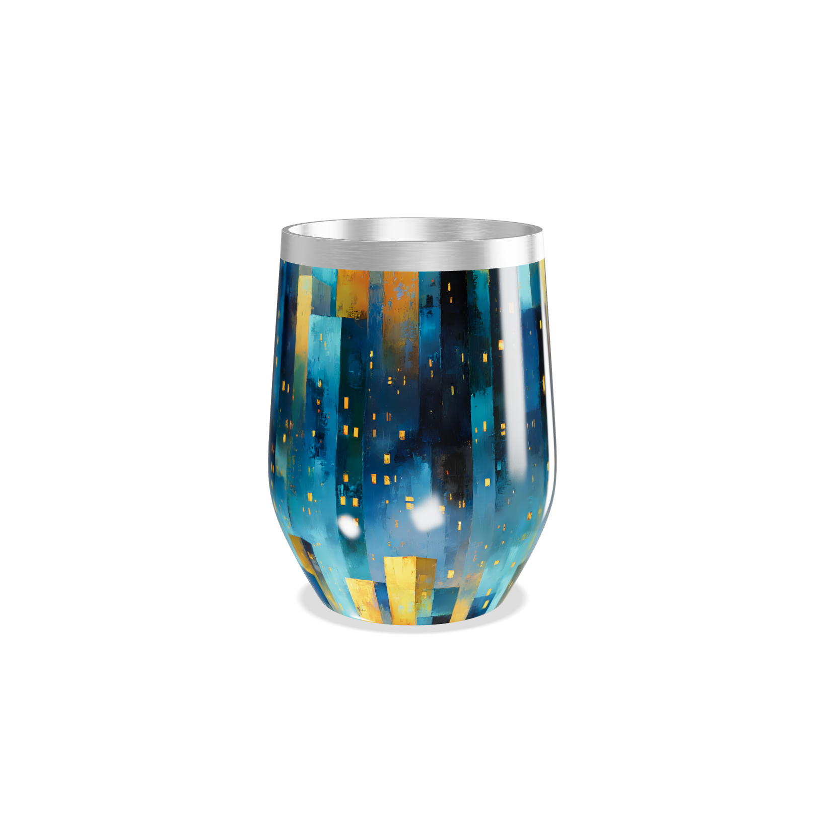 Copo Térmico Slim - Estampa Urbana Azul