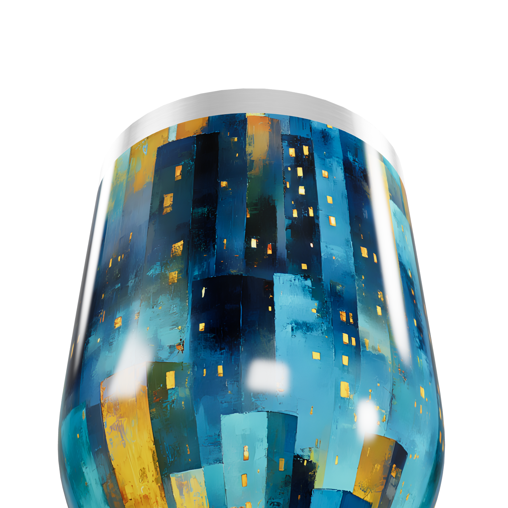 Copo Térmico Slim - Estampa Urbana Azul