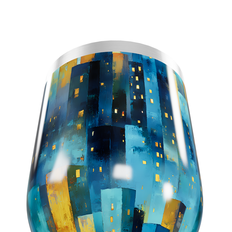 Copo Térmico Slim - Estampa Urbana Azul