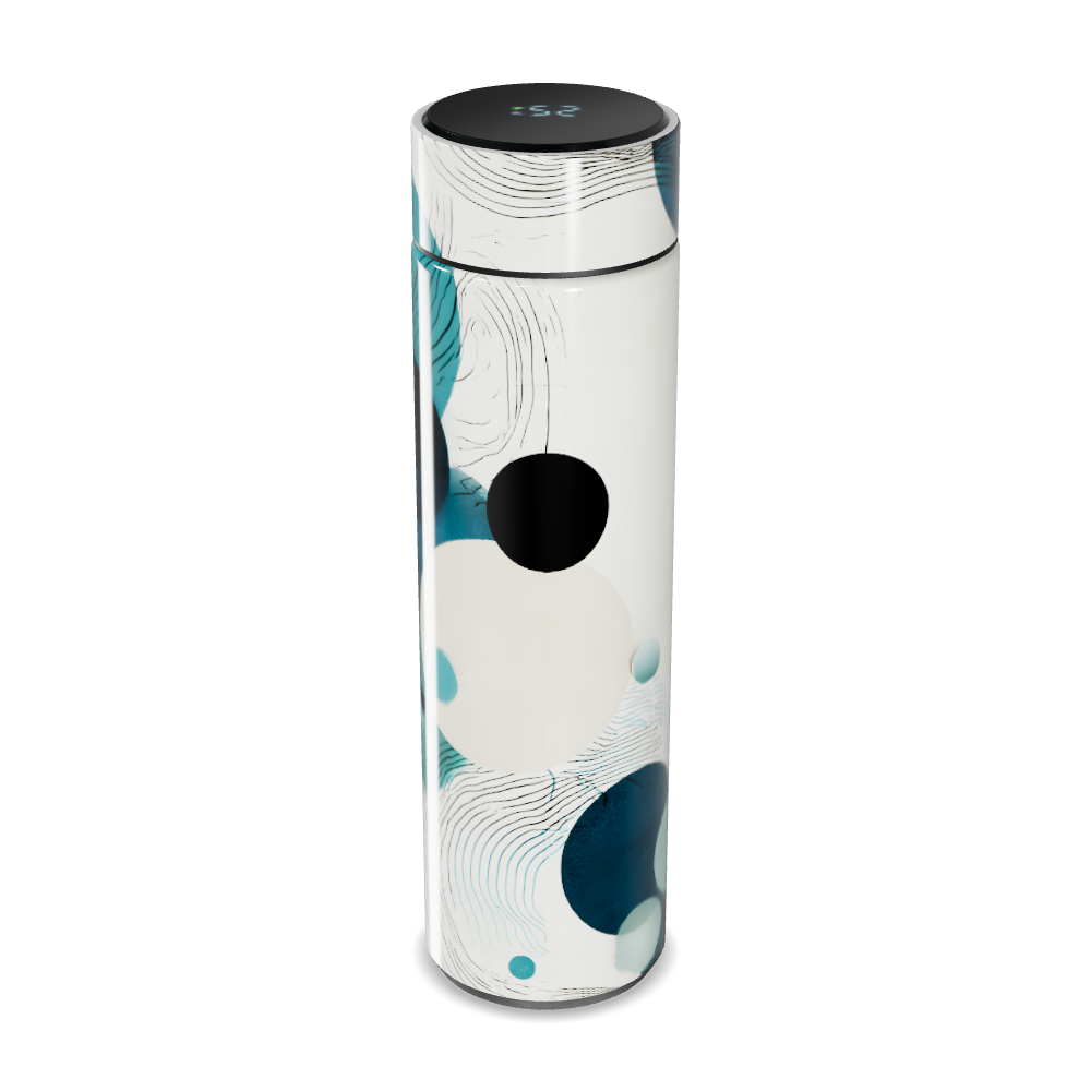 Garrafa Térmica Touch - Azul com Estampa Moderna