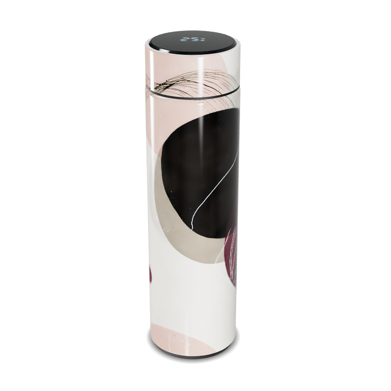 Garrafa Térmica Touch - Design Abstrato Branco