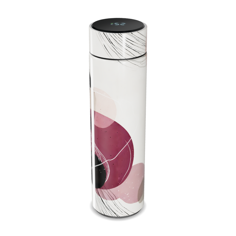 Garrafa Térmica Touch - Design Abstrato Branco