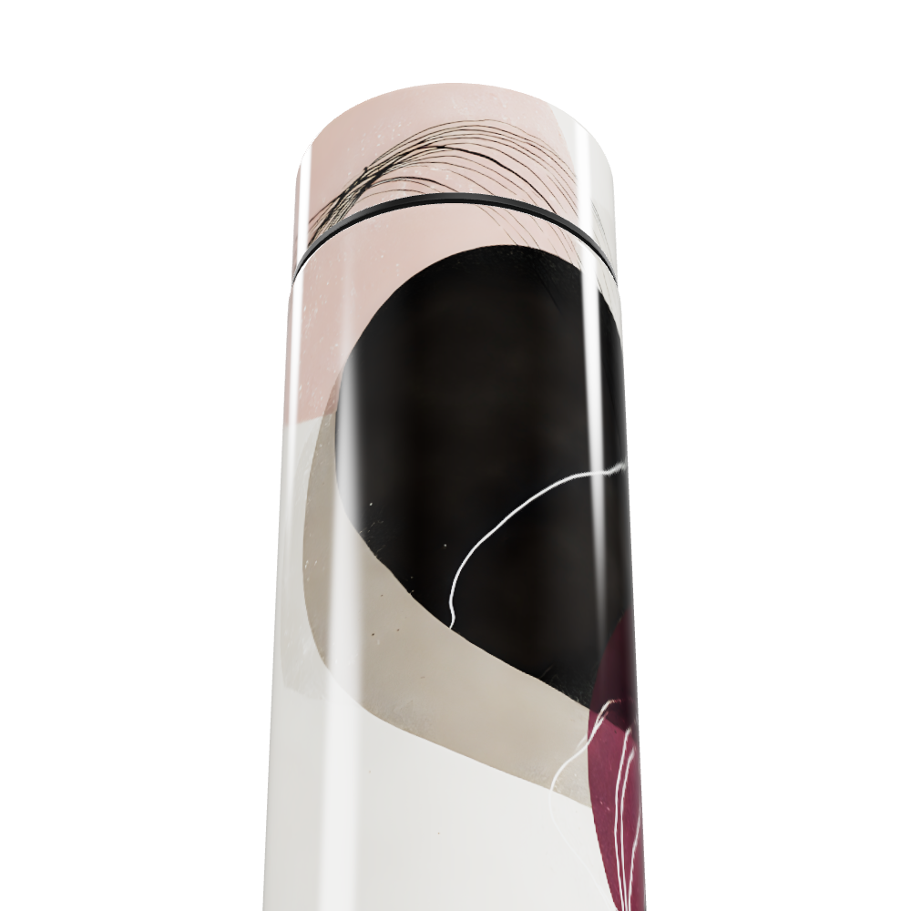 Garrafa Térmica Touch - Design Abstrato Branco