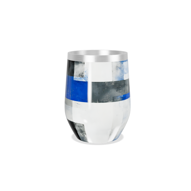 Copo Térmico Slim - Azul Metálico Abstrato