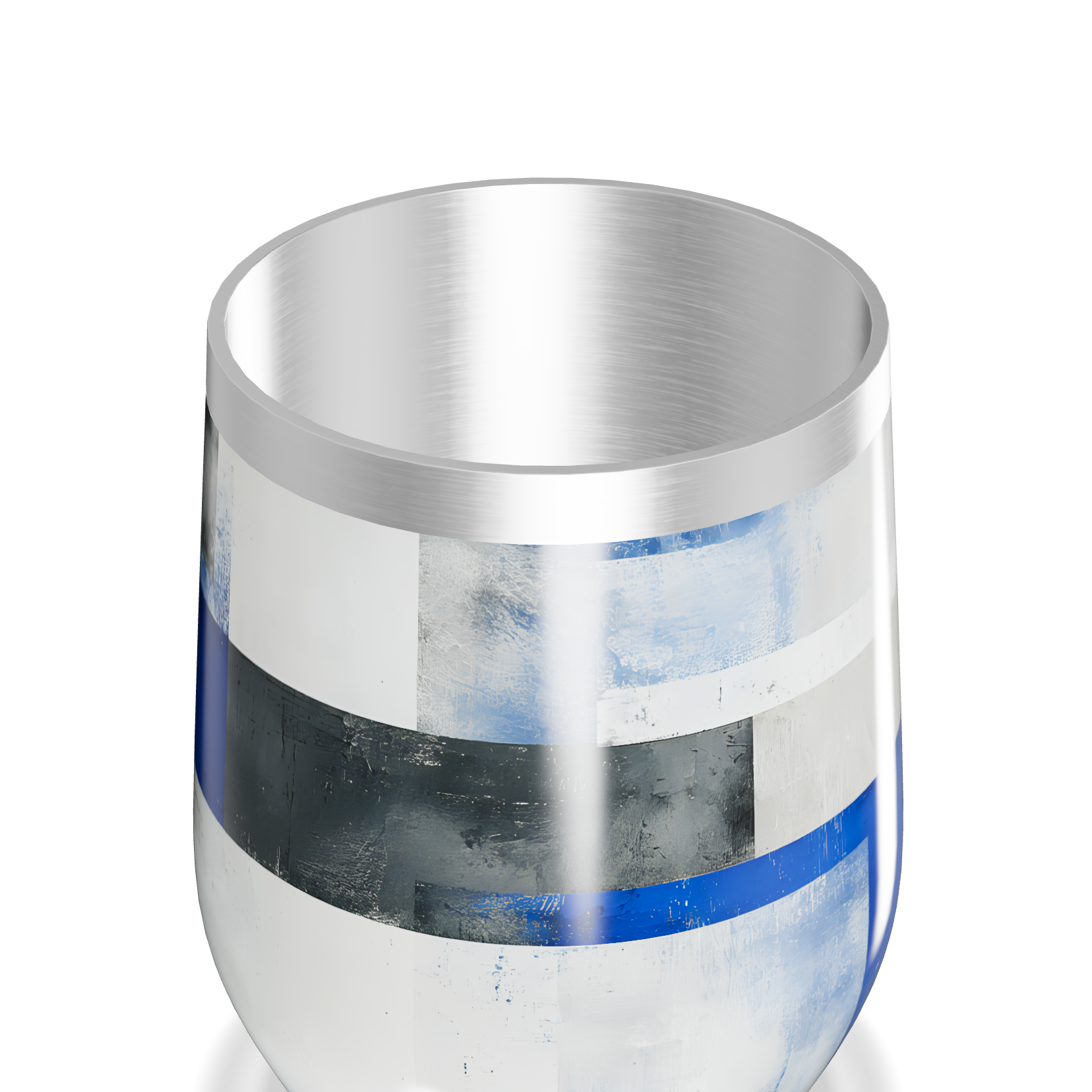 Copo Térmico Slim - Azul Metálico Abstrato