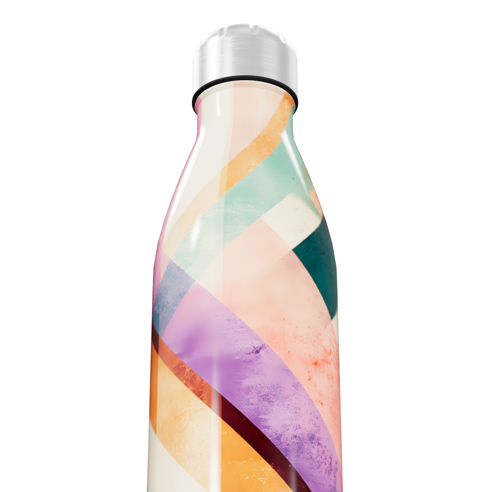 Garrafa Inox Colorida Listrada