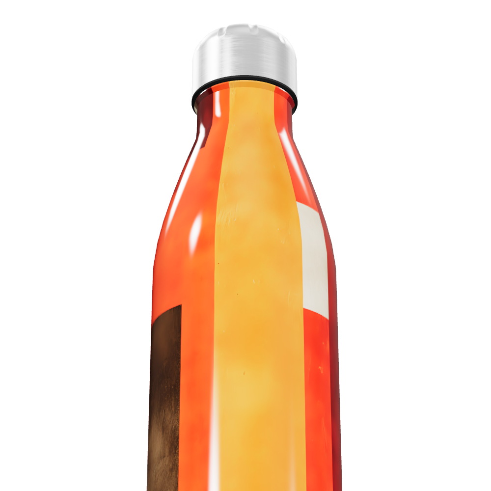 Garrafa Inox Estampada - Laranja e Vermelho