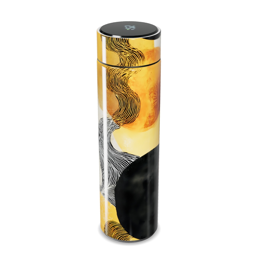 Garrafa Térmica Touch - Estampa Abstrata Amarela