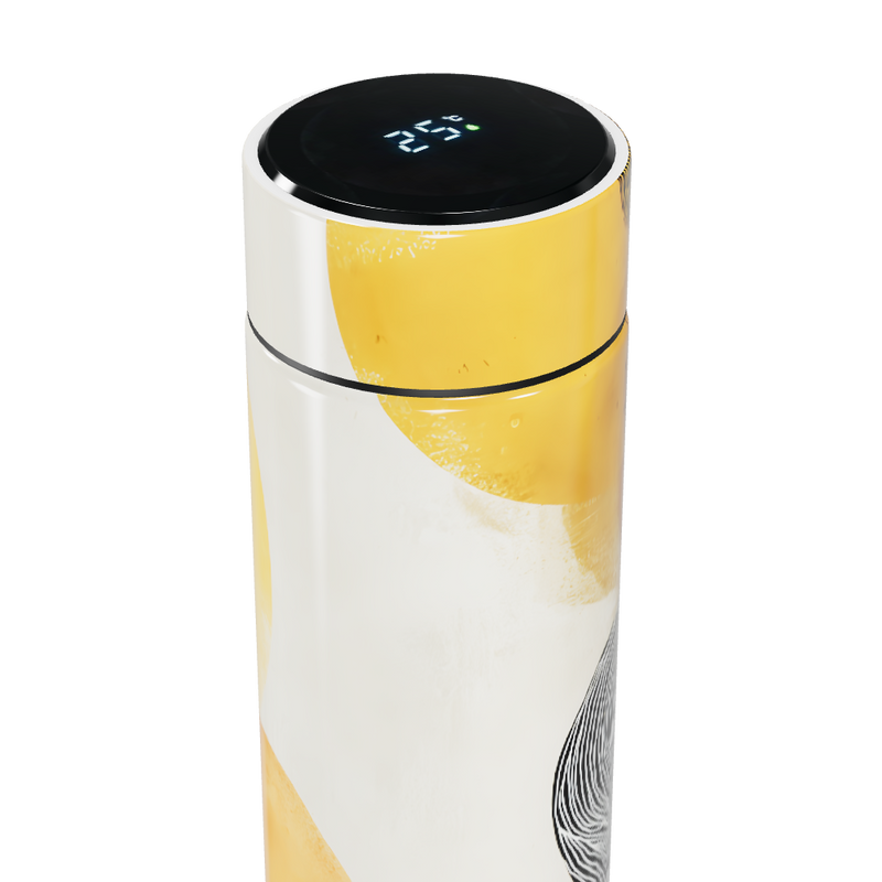 Garrafa Térmica Touch - Estampa Abstrata Amarela