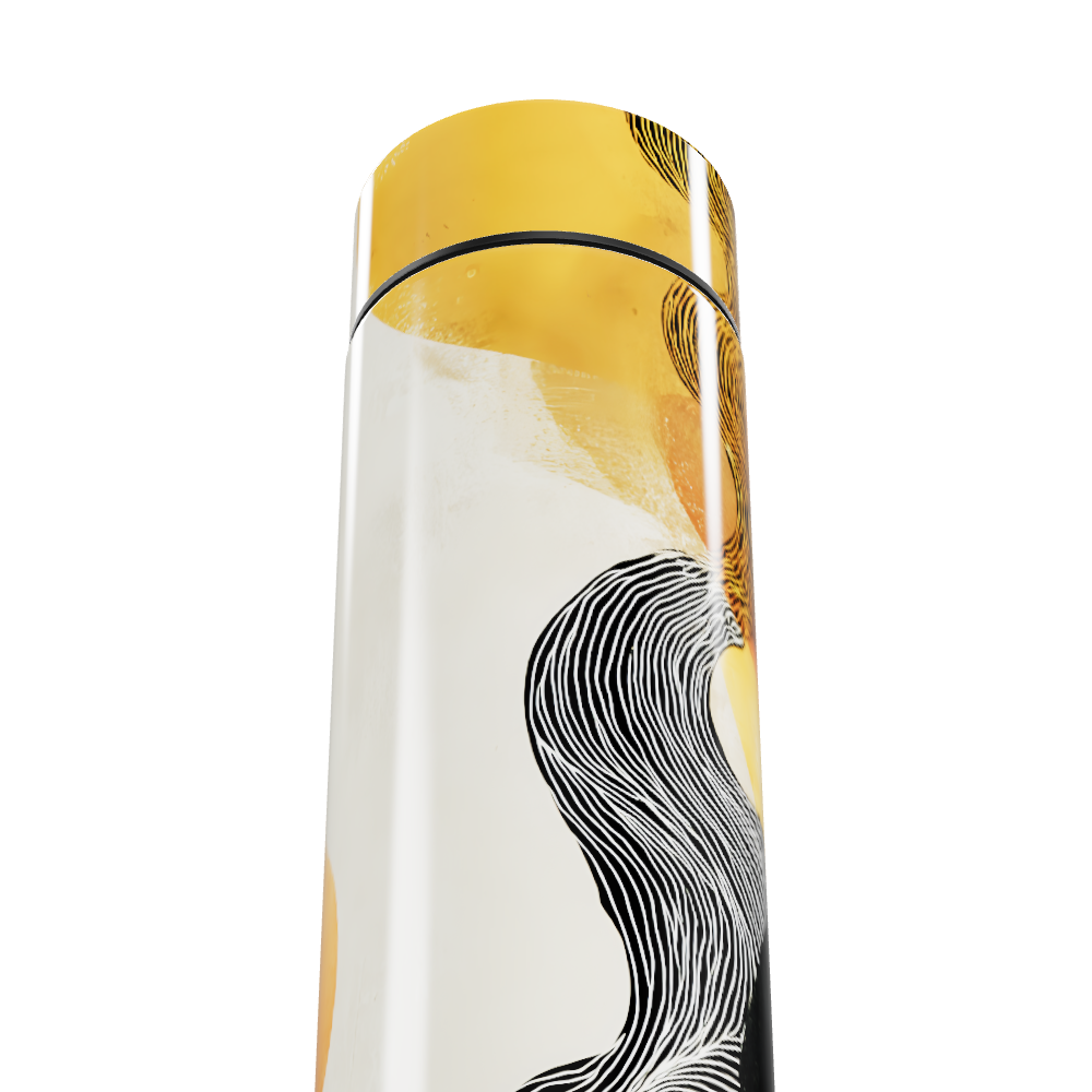 Garrafa Térmica Touch - Estampa Abstrata Amarela