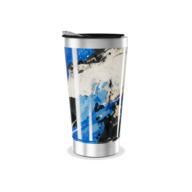 Copo Térmico - Abstrato Azul e Preto