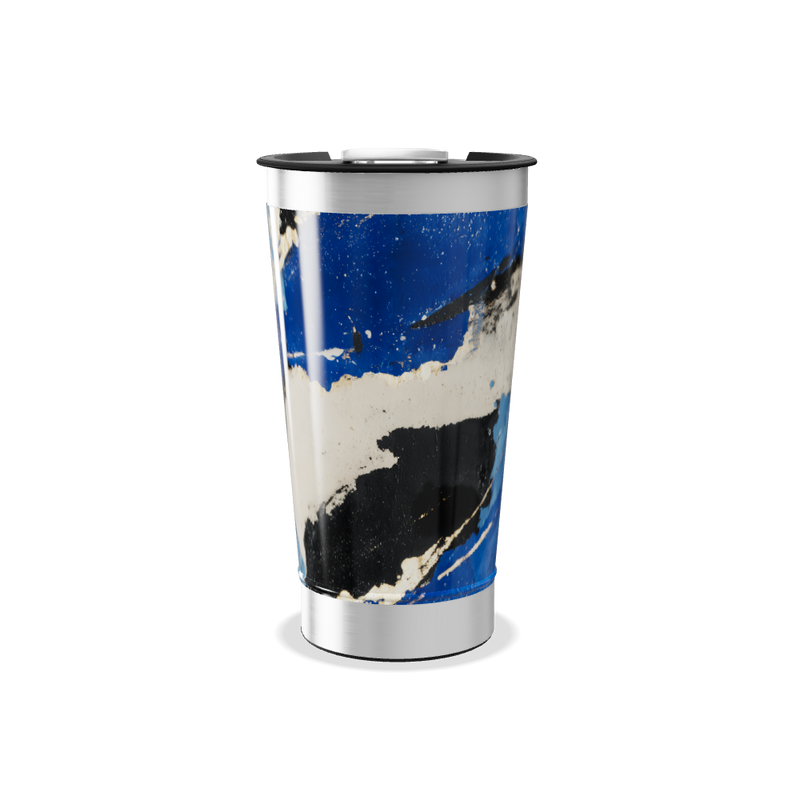 Copo Térmico - Abstrato Azul e Preto