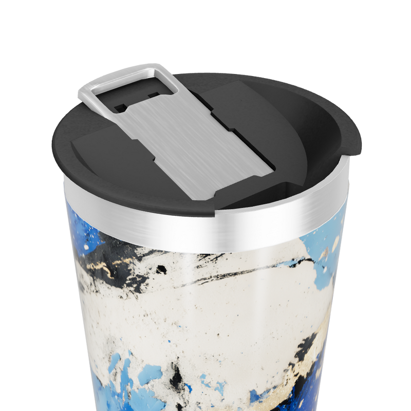 Copo Térmico - Abstrato Azul e Preto