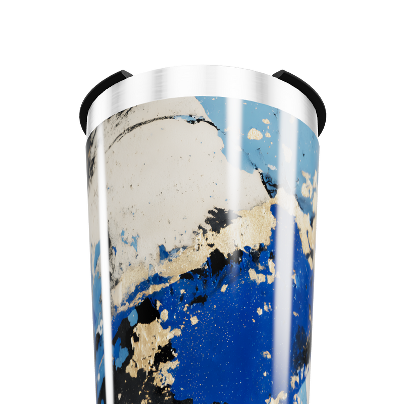 Copo Térmico - Abstrato Azul e Preto