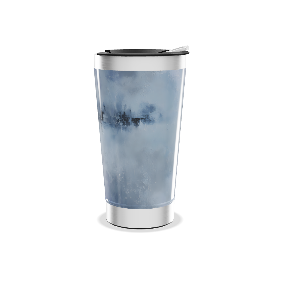 Copo Térmico - Estampa Azul Aquarela