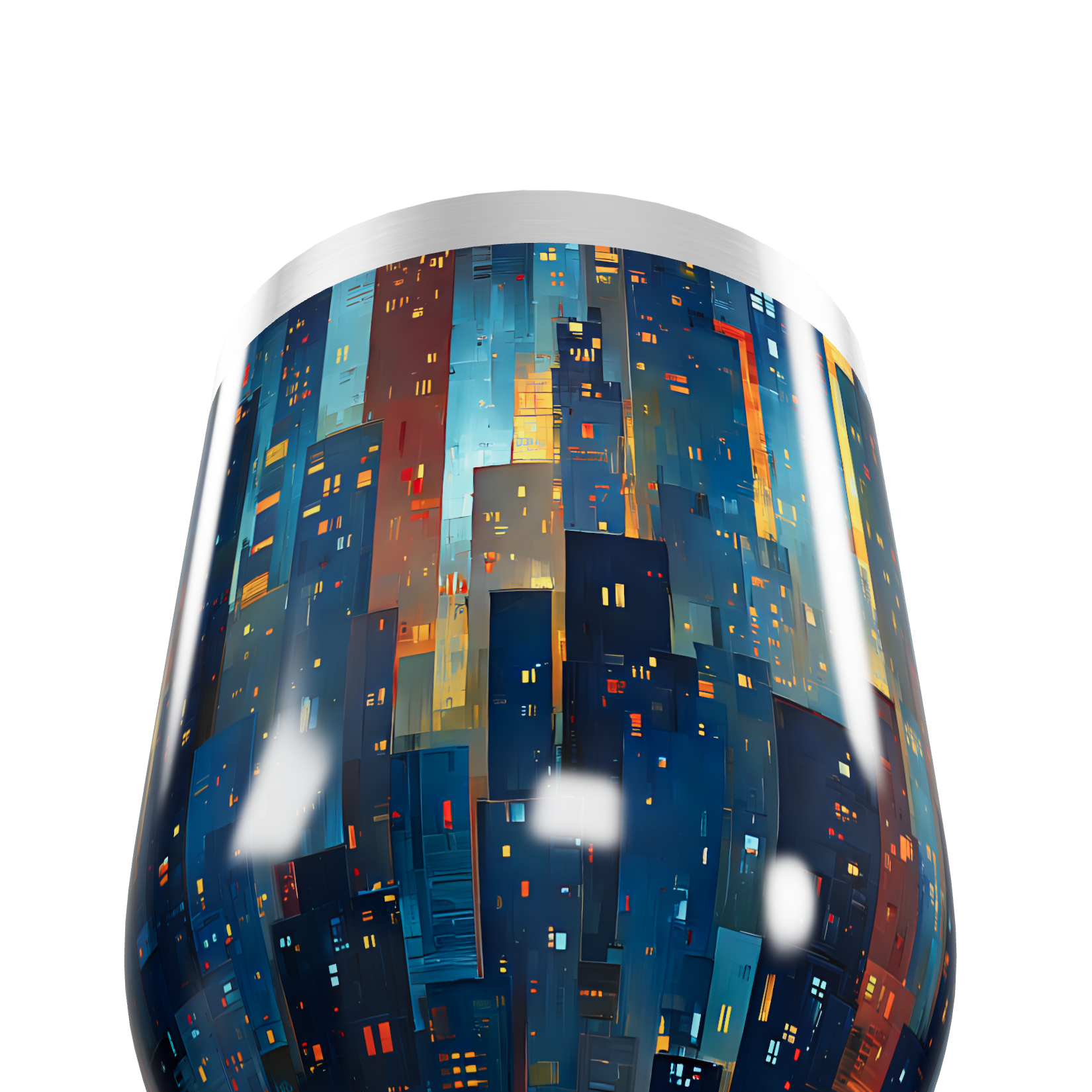 Copo Térmico Slim - Cidade Noturna Aço Inox