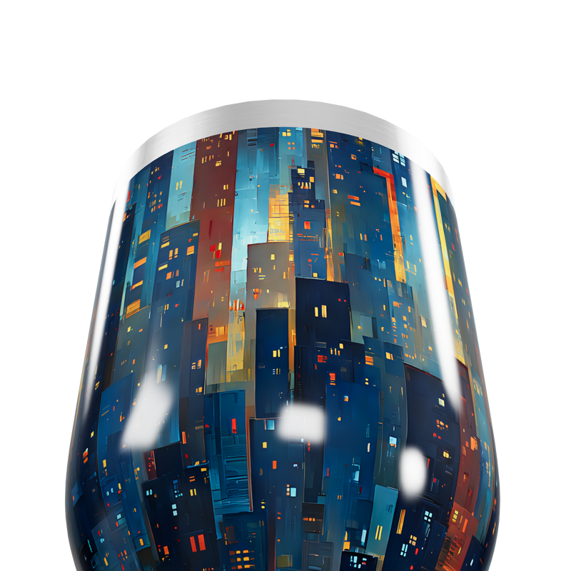 Copo Térmico Slim - Cidade Noturna Aço Inox