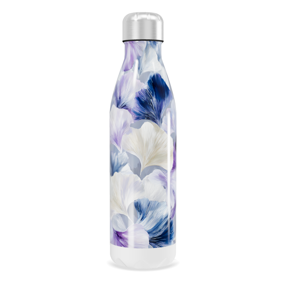 Garrafa Inox - Floral Roxo e Azul