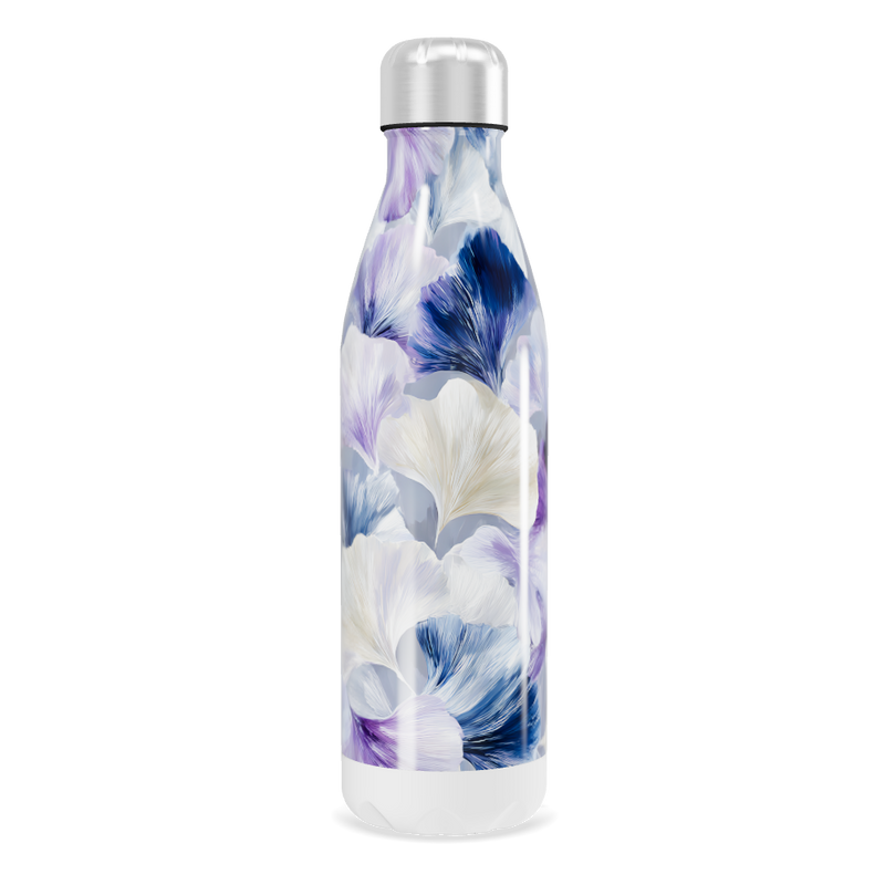Garrafa Inox - Floral Roxo e Azul