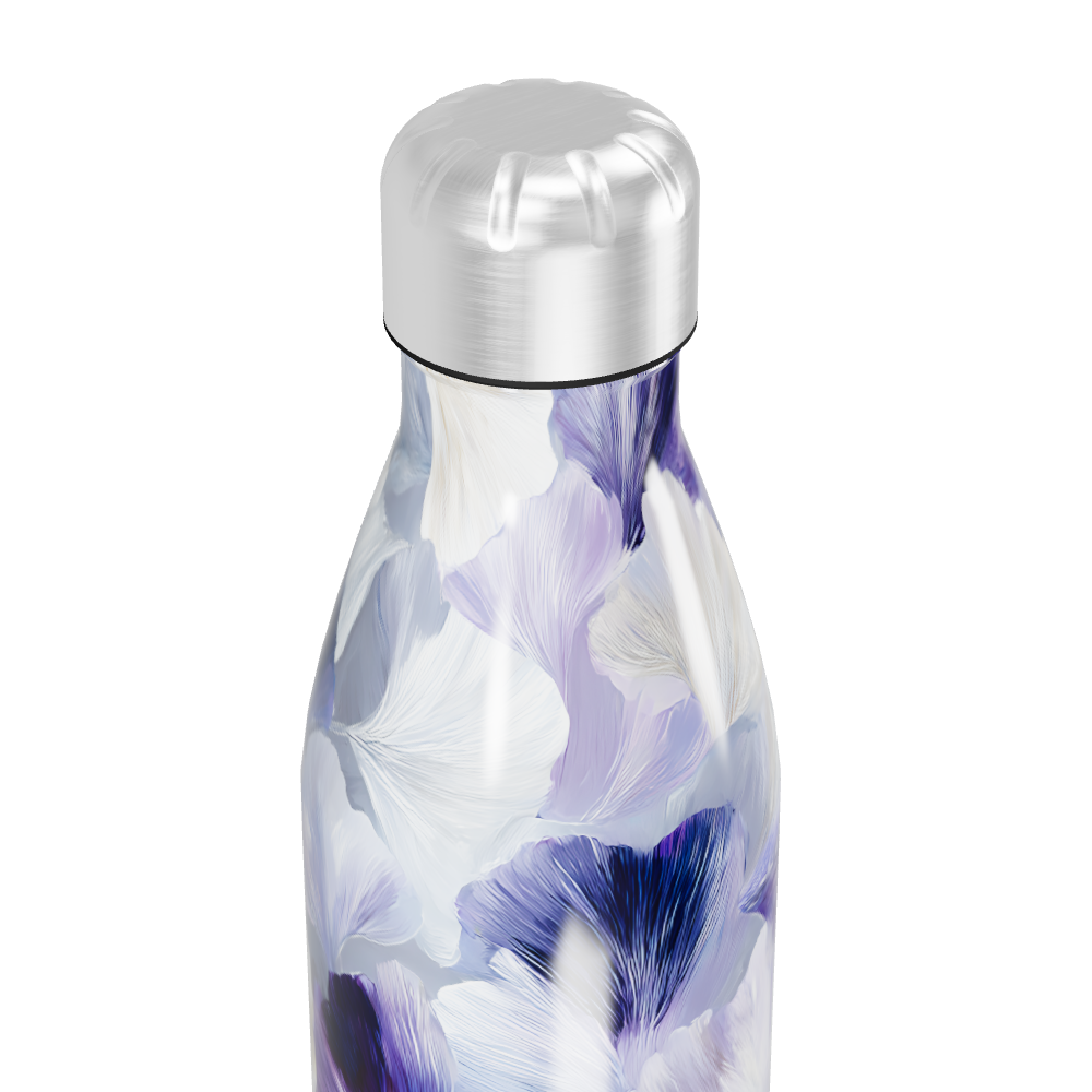 Garrafa Inox - Floral Roxo e Azul