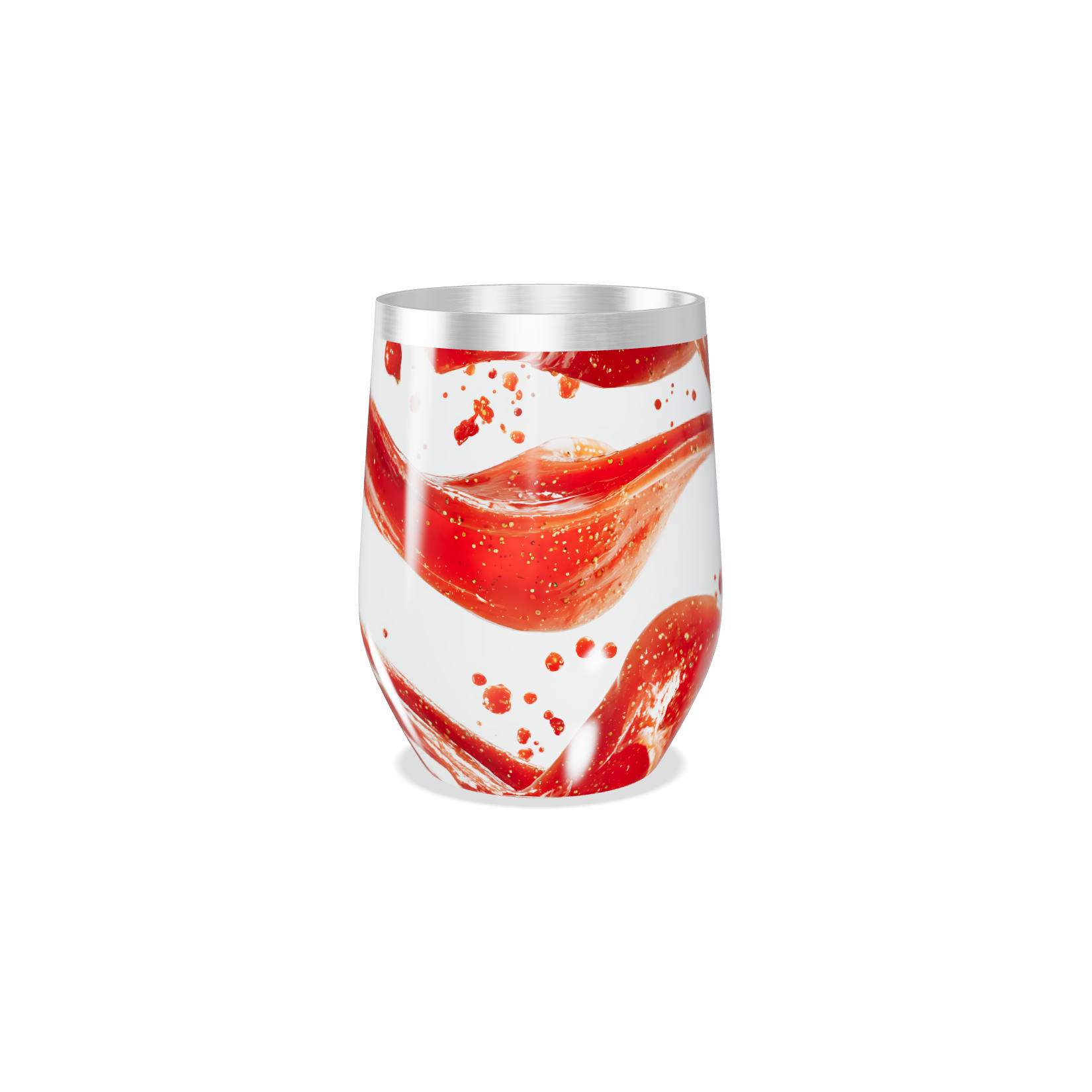 Copo Térmico Slim - Estampa Vermelha Abstrata