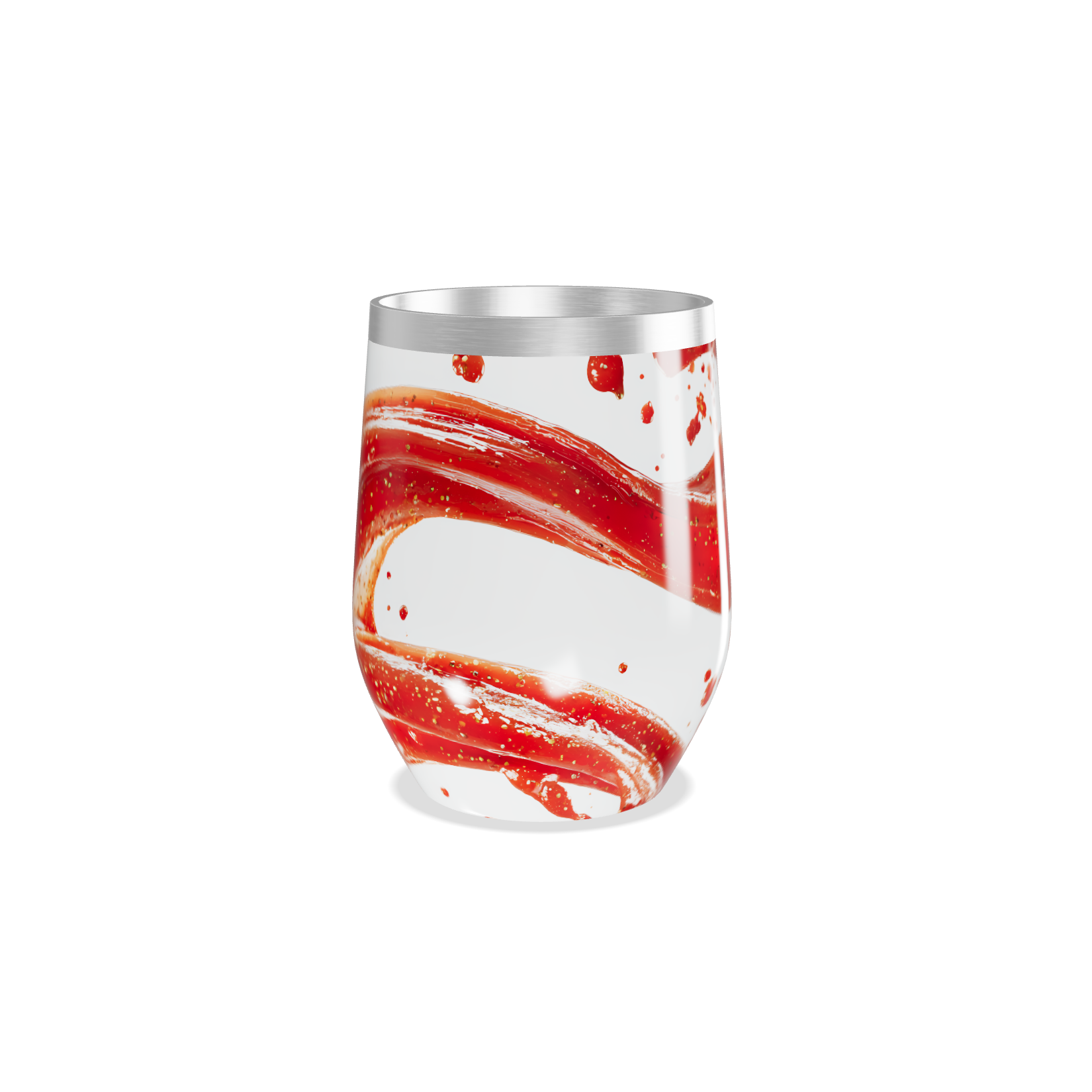 Copo Térmico Slim - Estampa Vermelha Abstrata