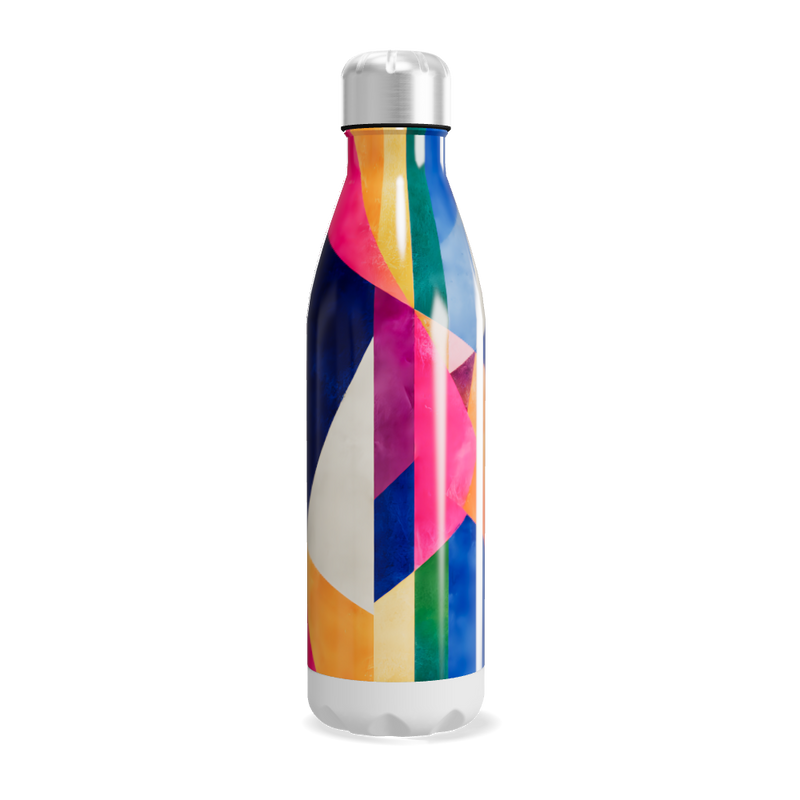 Garrafa Inox - Colorida com Estampa Geométrica