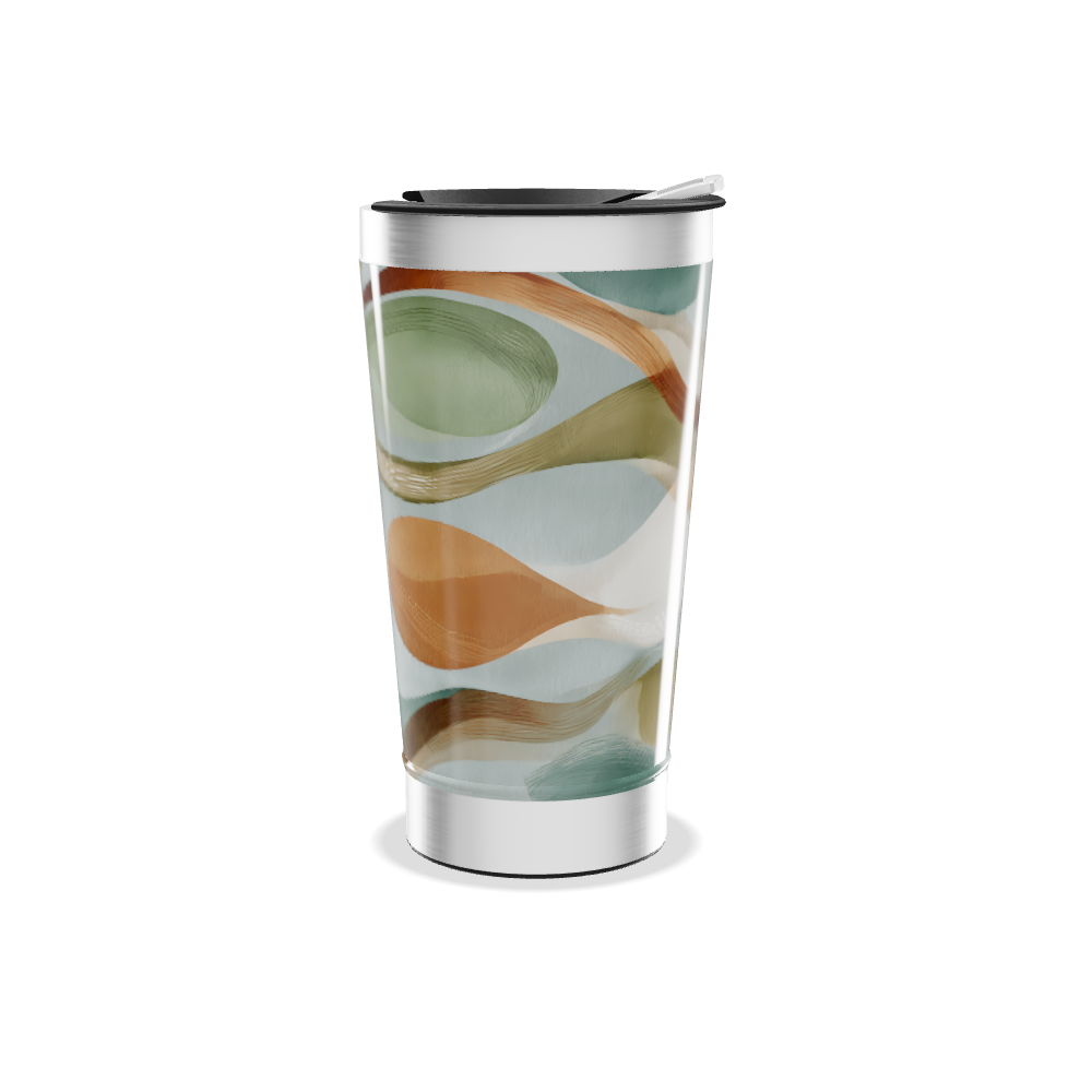 Copo Térmico - Abstrato Verde Laranja