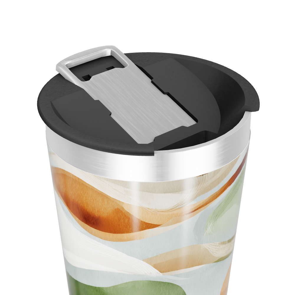 Copo Térmico - Abstrato Verde Laranja