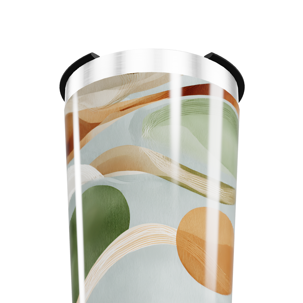 Copo Térmico - Abstrato Verde Laranja