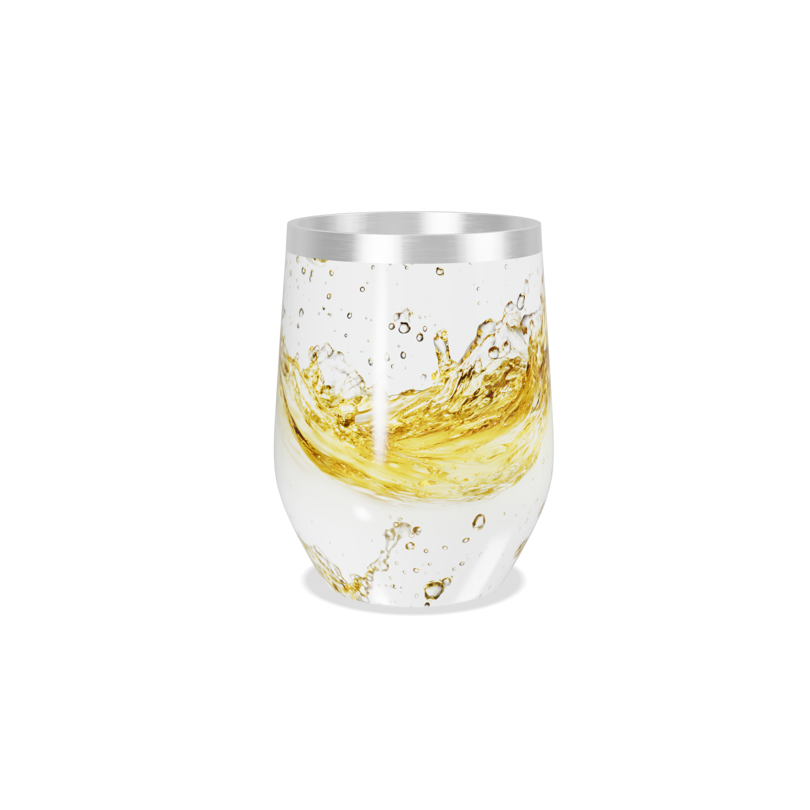 Copo Térmico Slim - Transparente com Detalhe Dourado