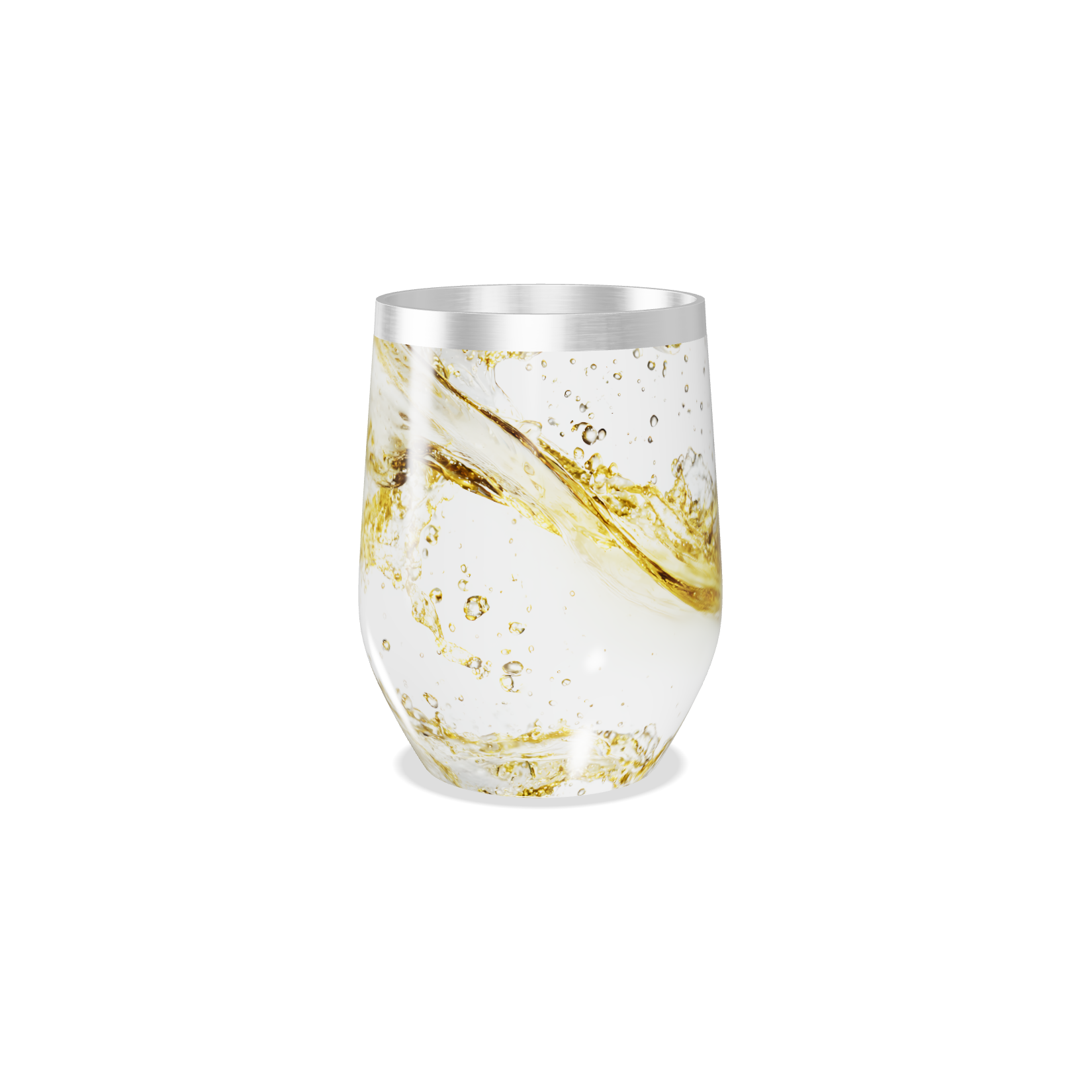 Copo Térmico Slim - Transparente com Detalhe Dourado