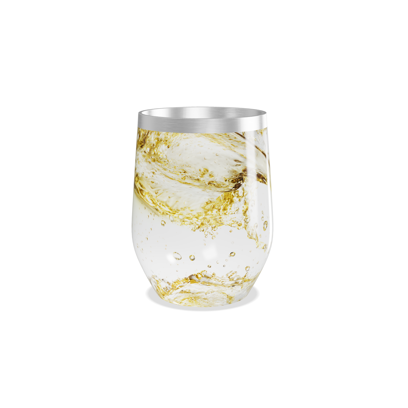 Copo Térmico Slim - Transparente com Detalhe Dourado