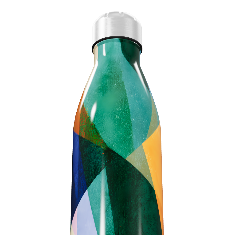Garrafa Inox - Estampada Geométrica Colorida