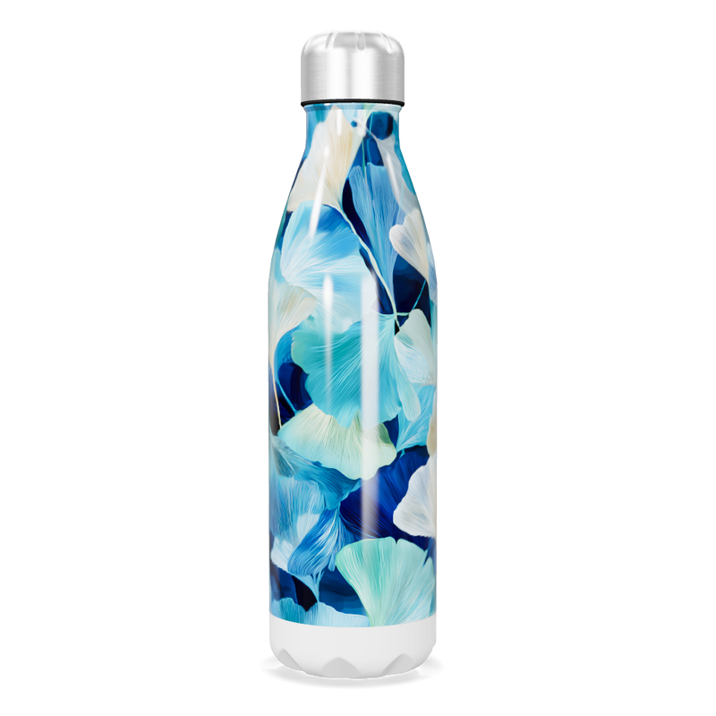 Garrafa Inox - Floral Azul