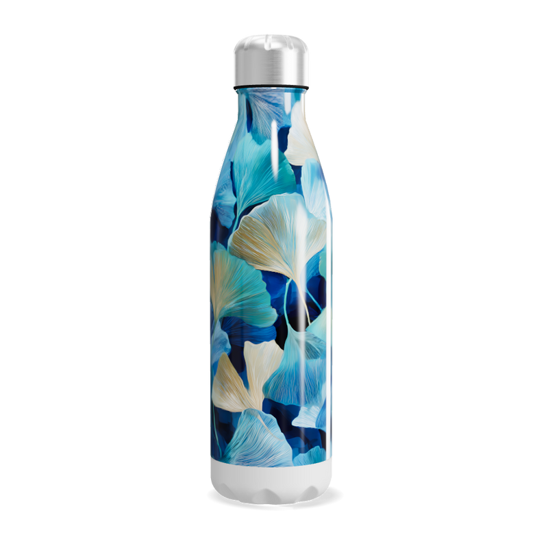 Garrafa Inox - Floral Azul